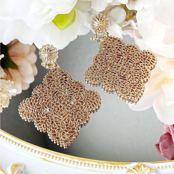 Park Lane “CORALIE” Intricate Gold Earrings - Picture 9 of 10